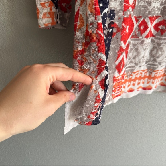 Nic + Zoe Multicolor Patterned Linen Knit Top PS - Picture 4 of 10